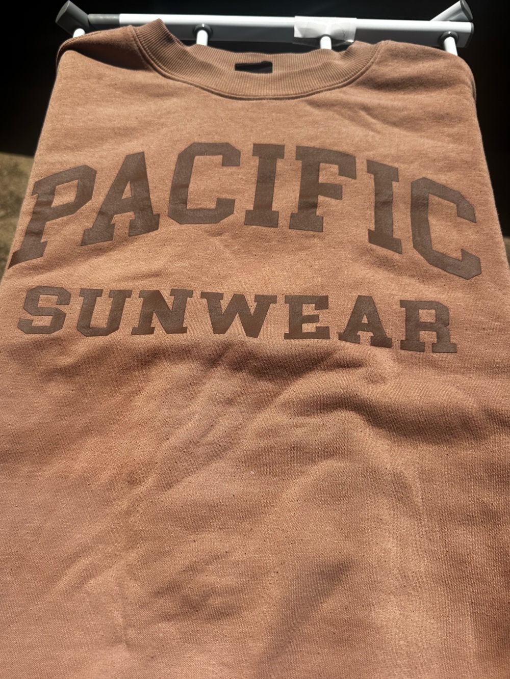 Pacific Sunwear Rust Brown Logo Crewneck Sweatshirt